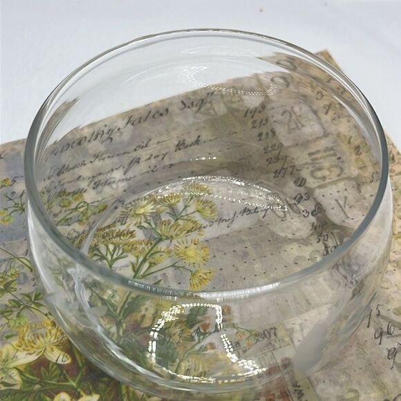 Farmhouse Clear Class Small Apothecary Jar White Floral 5 Earth Tone Spools - Picture 9 of 10